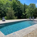 Latham Fiberglass Olympia 16 Regatta | Crystite Classic Coastal Bronze Pebble Beach inground pool